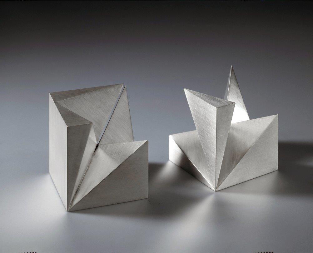 Zilveren Puzzel Object ontworpen en uitgevoerd door de zilversmid Wouter van Baalen, Schoonhoven 1999